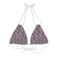 Pink Tropical Bliss Strappy Triangle Bikini Top (AOP)- (PY)