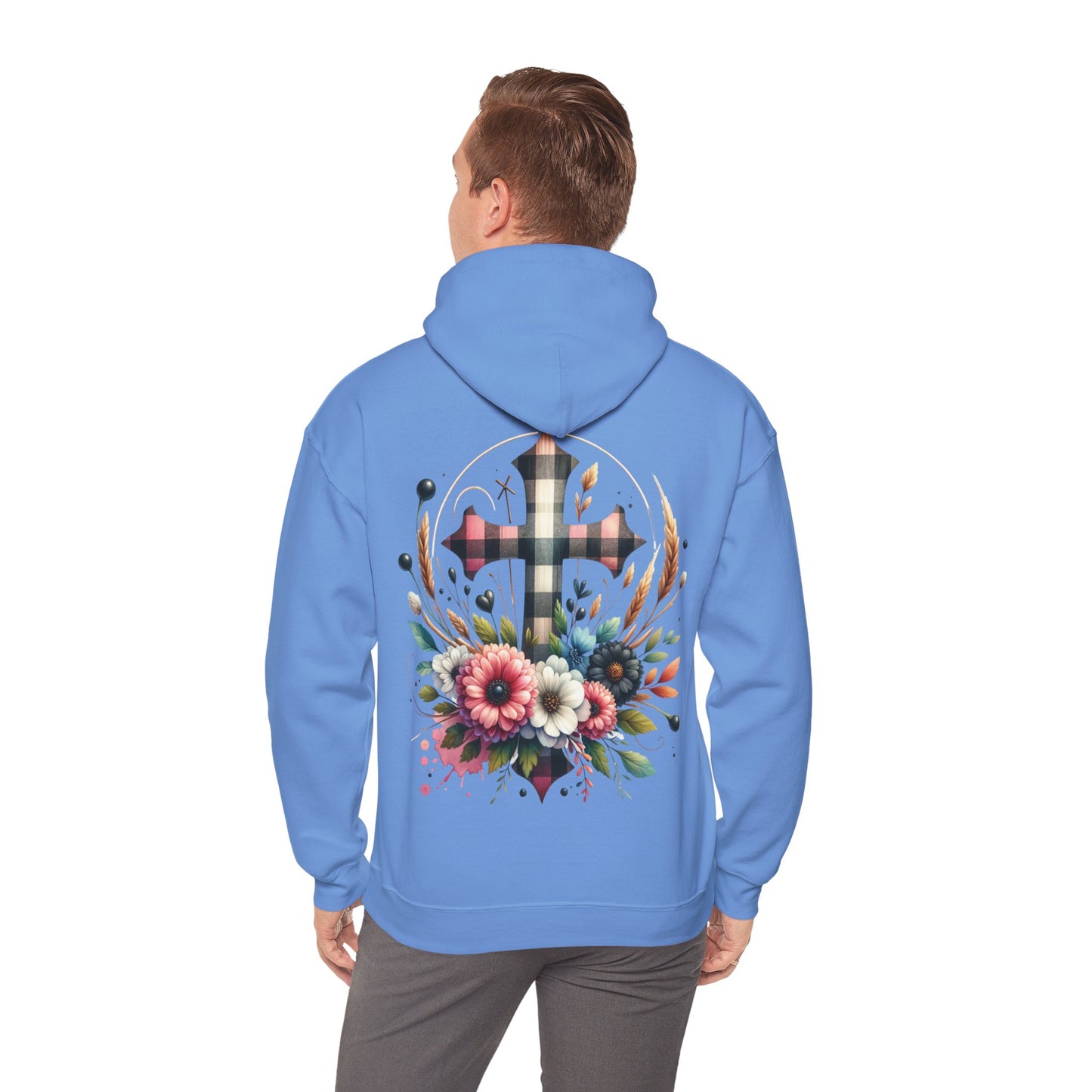 Faith and Floral Cross Unisex Gildan Hoodie Sweatshirt