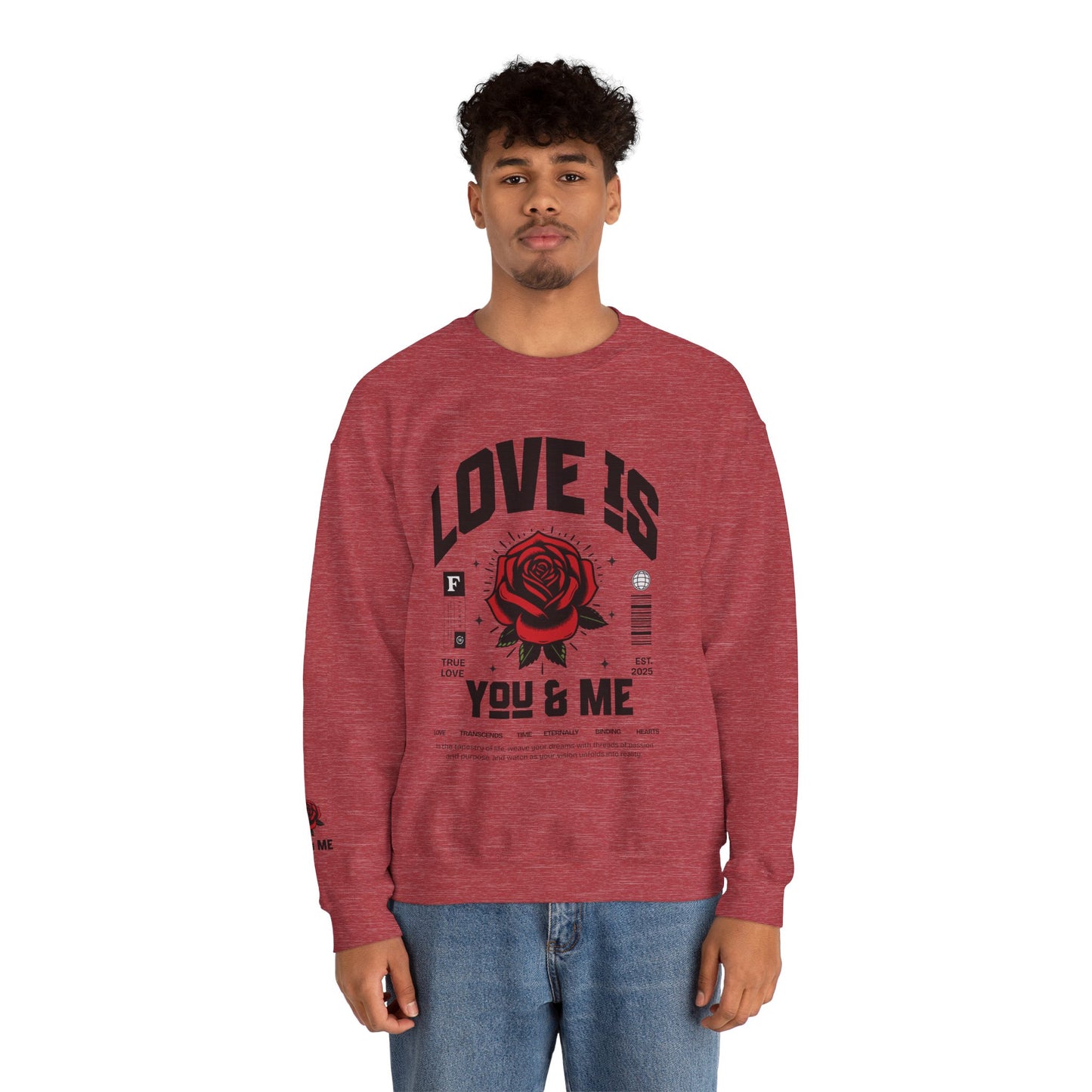 You and Me Unisex Heavy Gildan Blend™ Crewneck Sweatshirt.