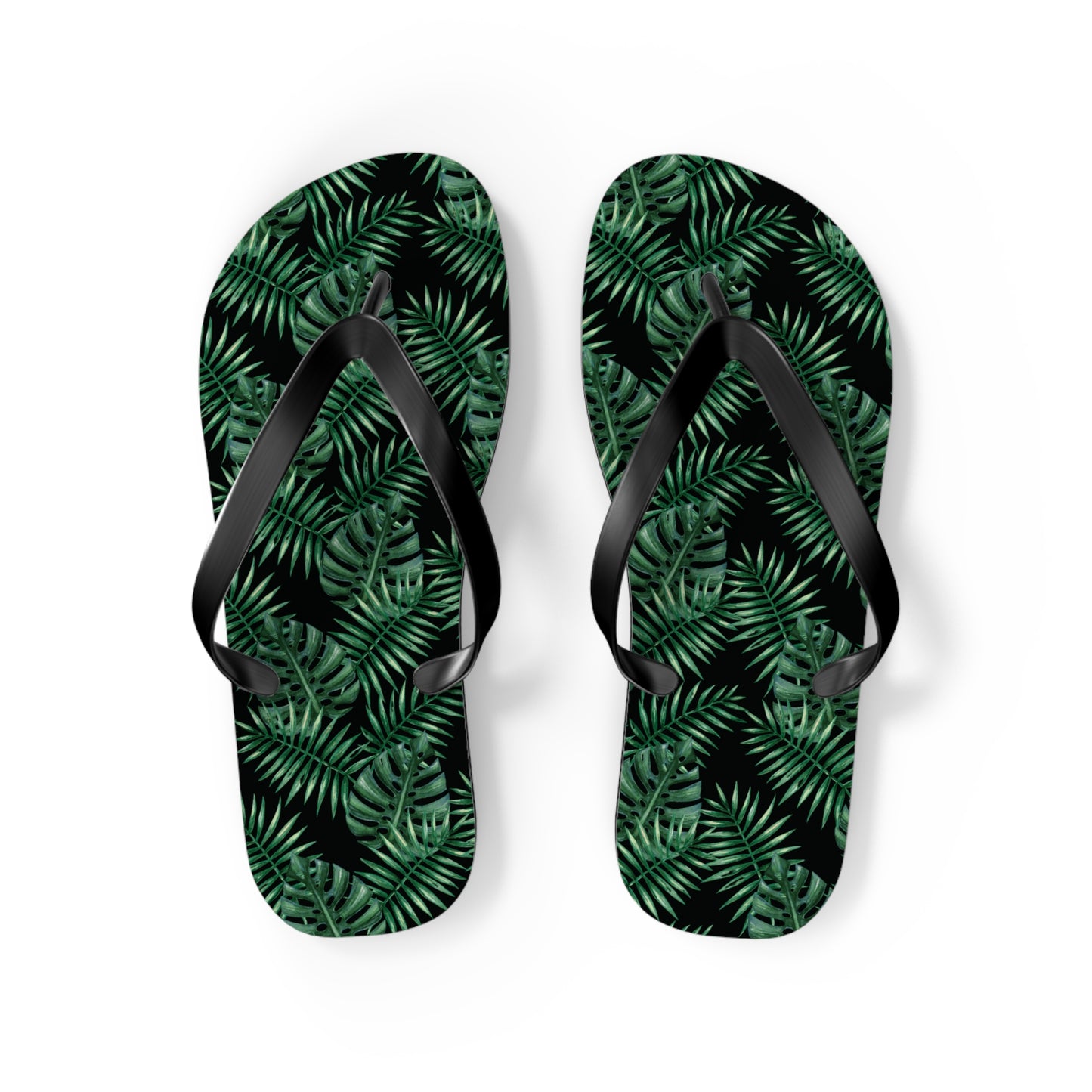 Black Tropical Bliss Flip Flops