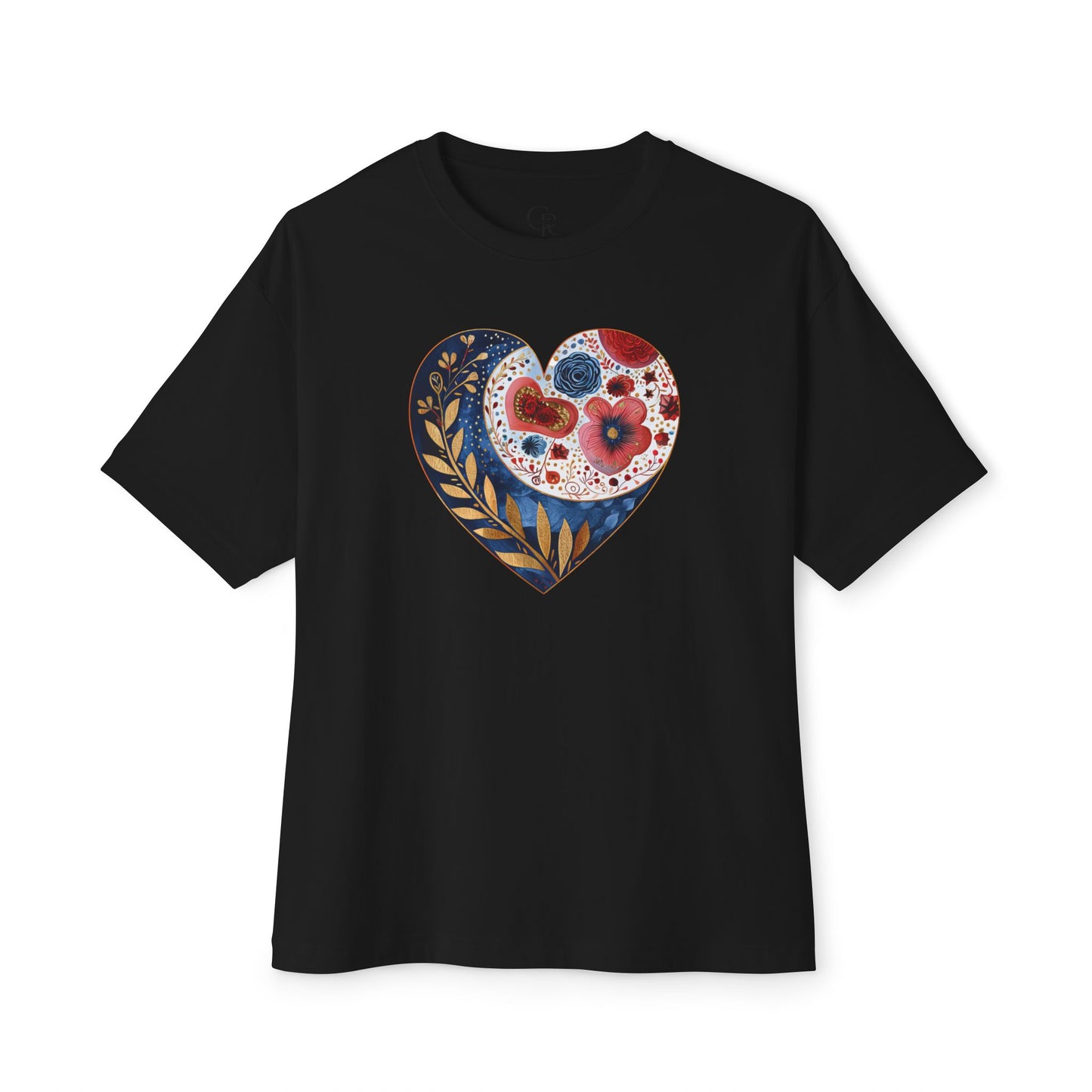 Floral Hearts Unisex Oversized Bella Canvas Boxy Tee