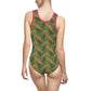 Brown Tropical Bliss Women's Classic One-Piece Swimsuit (AOP)