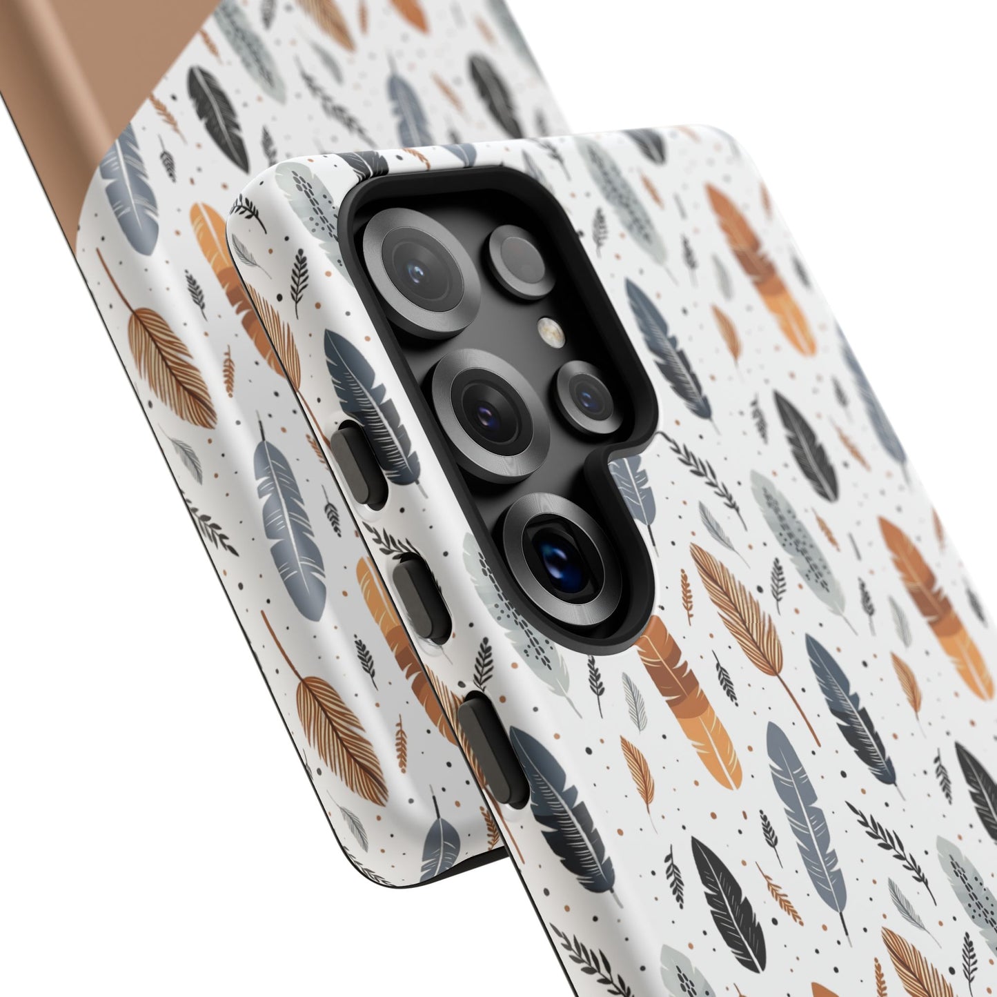 Personalized Whispering Feathers Tough Case — Dark Feather Protective Phone Case for Samsung & Google