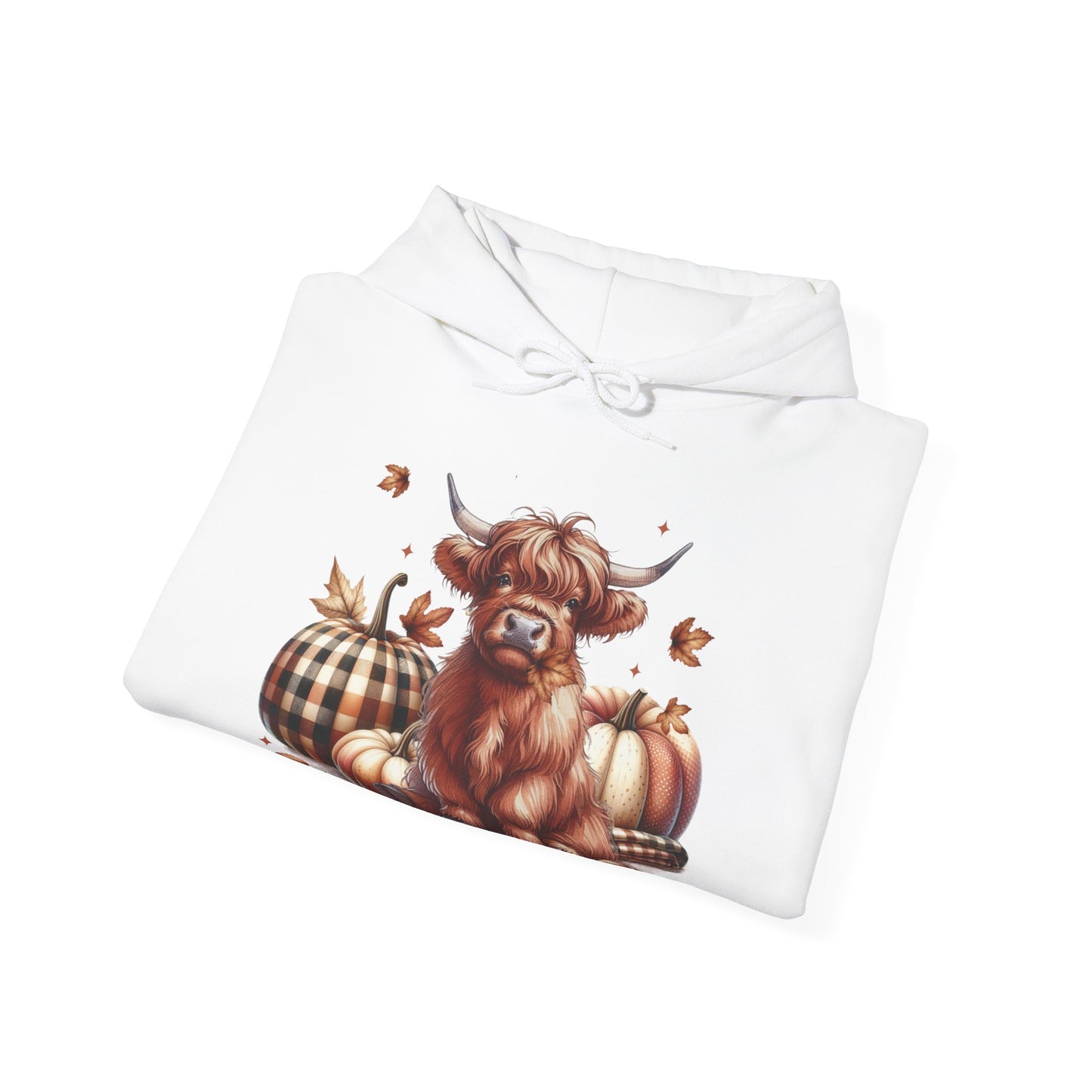 Autumn Highland Cow Charm Unisex Heavy Blend™ Hooded Sweatshirt