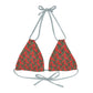 Red Tropical Bliss Strappy Triangle Bikini Top (AOP)- (PY)