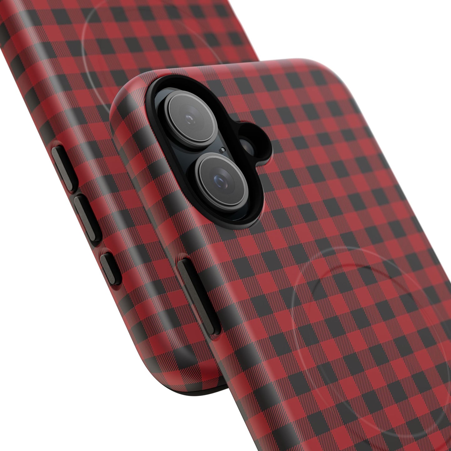 Tough Magnetic Phone Case - Red Plaid, Durable, Stylish Protection for iPhones, Gift for Outdoor Lovers, Unique Phone Cover