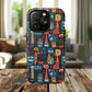 Urban Totem Vibe Tough iPhone Magnetic Case, Colorful Bohemian Art, Unique Gift for Him/Her, Holiday Accessory, iPhone Protection, MagSafe iPhone Case.