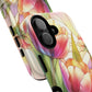Tulip Glow Tough iPhone Magnetic Case, Floral Design, Spring Gift, Durable Protection, Smartphone Accessories, MagSafe Accessories, Stained Glass Tulip Gift