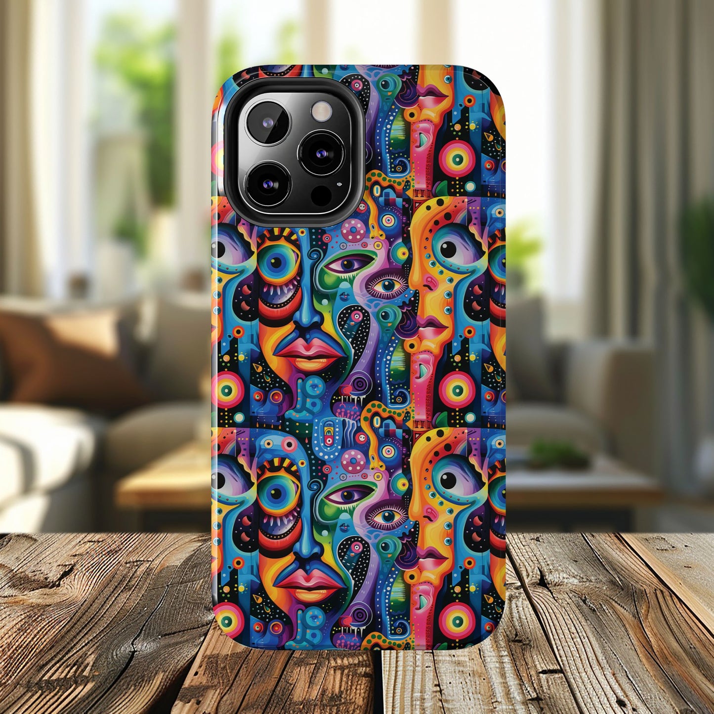 Psychedelic Visions Vibrant Art iPhone and Samsung Phone Case - Stylish Tough Case for Artists & Creatives.