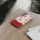 Personalized Rosette Coquette Phone Case - Custom Name/Message 'I Am Stronger Than The Storm' Floral Bow Protective Case