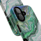 Marbled Tough iPhone Case, Magnetic Protector, Stylish Tech Accessory, Durable iPhone Cover, Unique Gift Idea