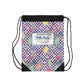 Composition Purple Doodle Daydream Book Inspired Colorful ABC Drawstring Bag | Personalized College Ruled Tote | Kids School Gear | Fun Gym Sack | Back to School Accessory