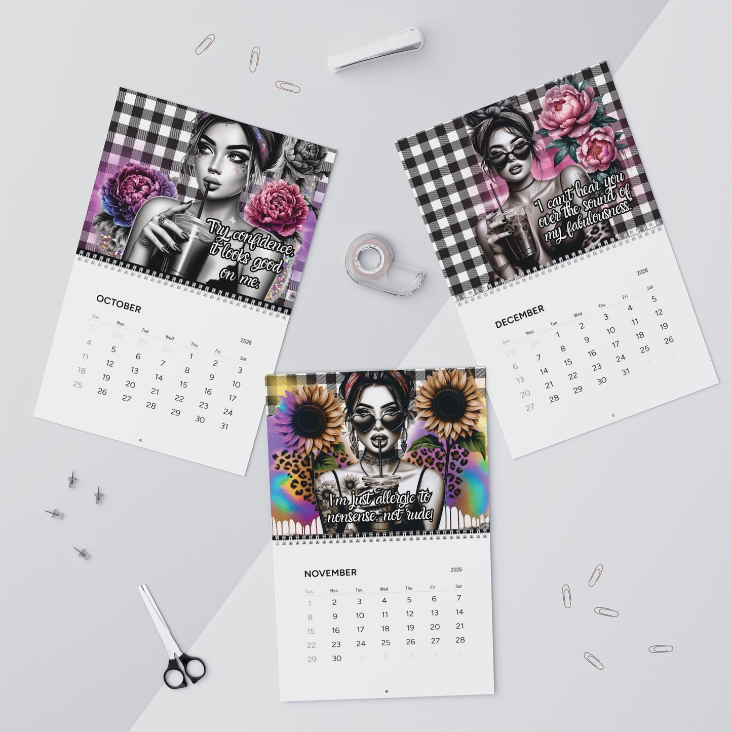 365 Days of Sass 2026 Wall Calendar — Bold & Vibrant Monthly Attitude.