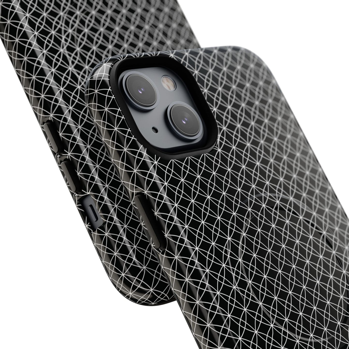 Urban Lattice Tough Magnetic iPhone Case, Stylish Protective Cover, Tech Gift for Him/Her, Durable Everyday Use, Trendy Mobile Accessories