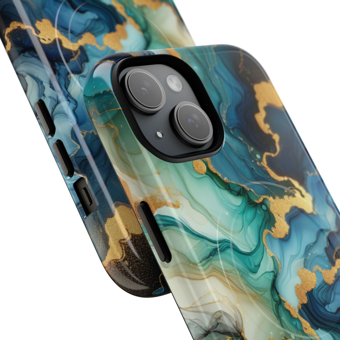 Ocean Quartz Luxe Marble Pattern Tough Magnetic iPhone Case, Phone Accessories, Luxury Gift, Durable iPhone Cover, Unique Design for iPhone Users.
