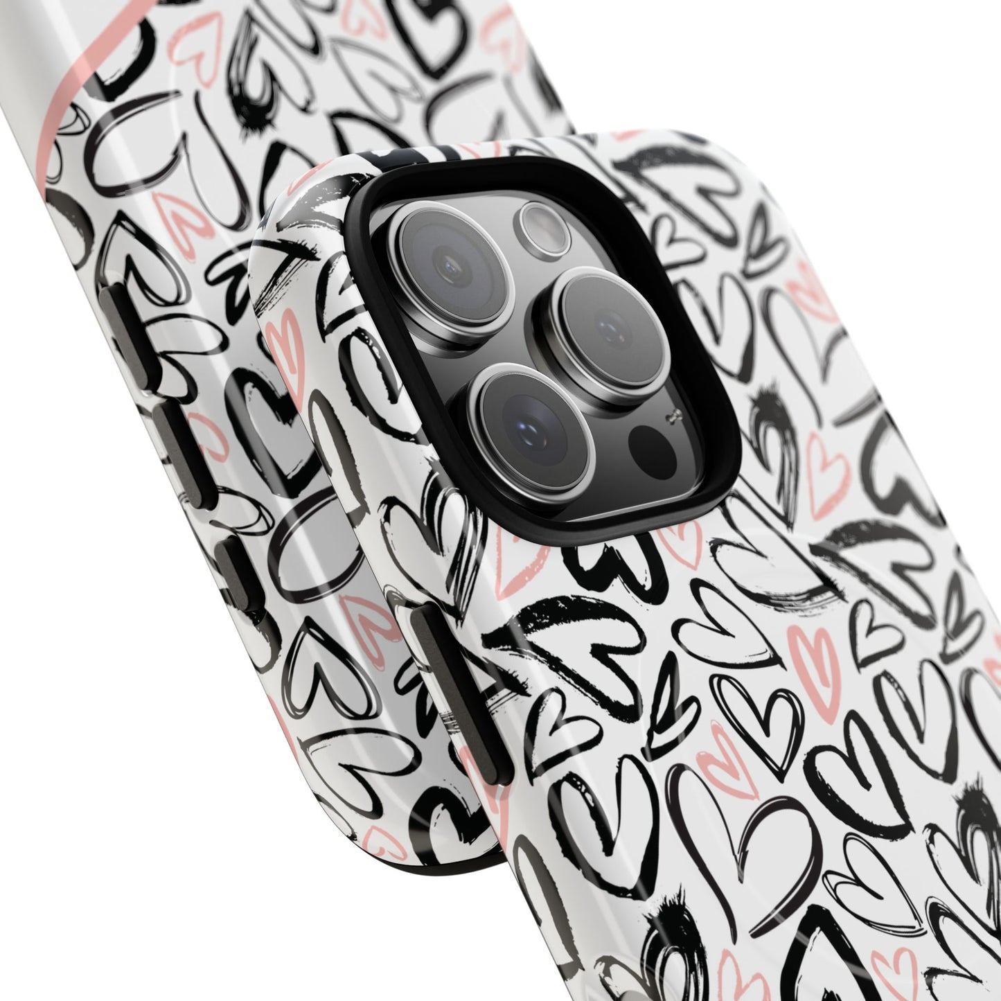 Heart Scribbles Tough Magnetic MagSafe®Case - Cute, Stylish, Gifts for Her, Love, Valentine's Day,  iPhone® 13, 14, 15, 16, 17, Pro, Pro Max, Plus Cases.