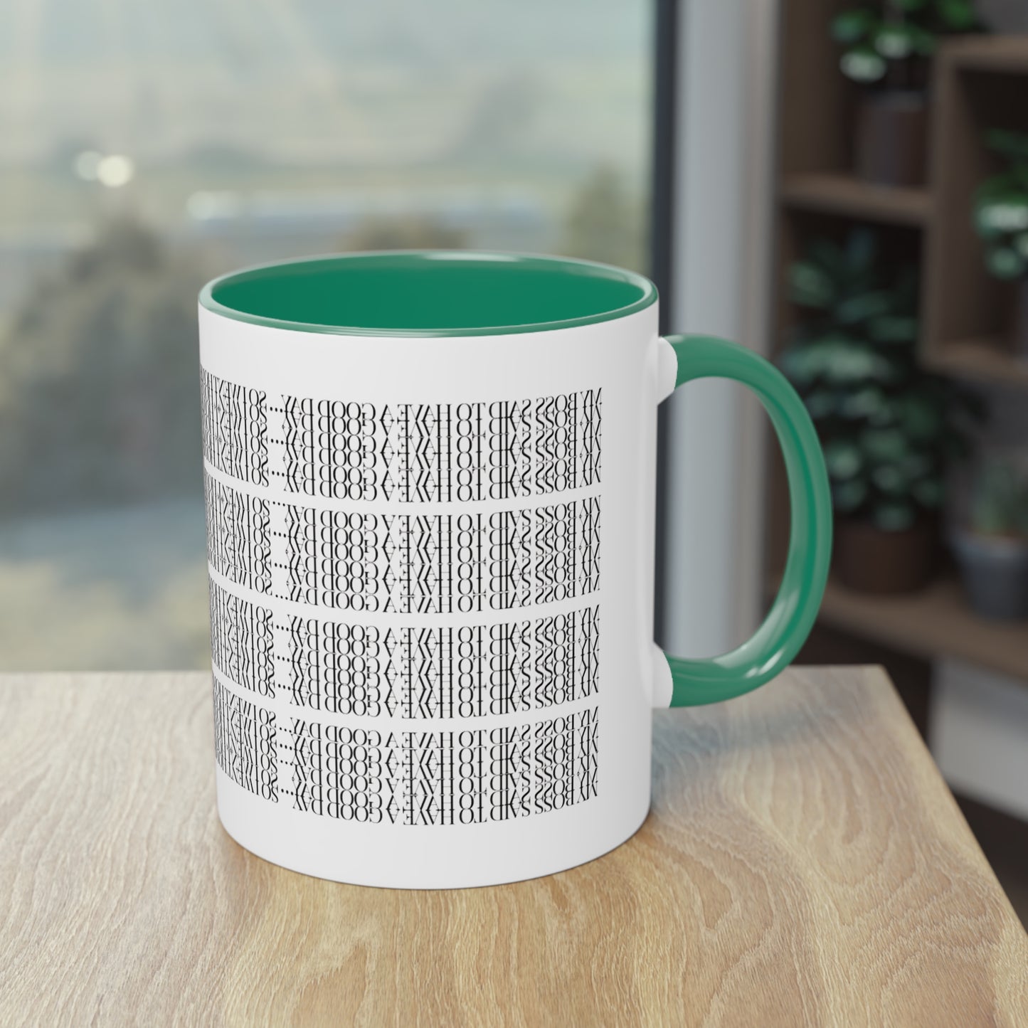 Two Tone Funny Hidden Message Mug - “My Boss said to have a good day… so I went home.”- Viral Optical Illusion Mug - Secret Sarcastic Work Message - Dishwasher Safe, Unique Gifts for Coffee Lovers, Home & Office Decor, Holiday Present.
