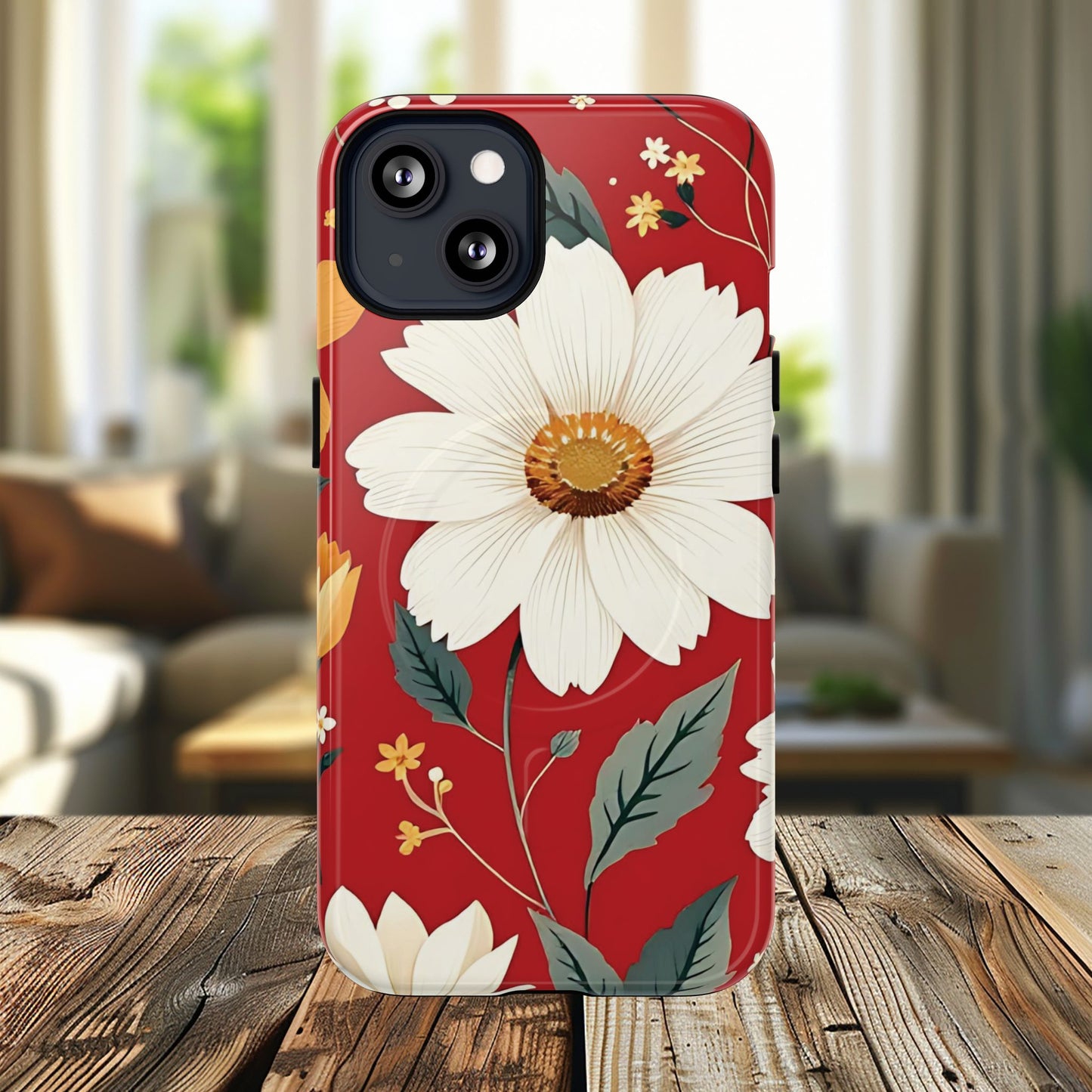 Floral Fusion Tough Magnetic Phone Case | Flower Design, Durable Protective Cover, Gift for Her, Spring Style, Unique Phone Accessory.