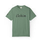 Embroidery 'ELOHIM, GENESIS 1:1' - Faith-Based Unisex Garment-Dyed Comfort Colors T-shirt, Faith Gift Tee, Religious Tee, Embroidery Tee.