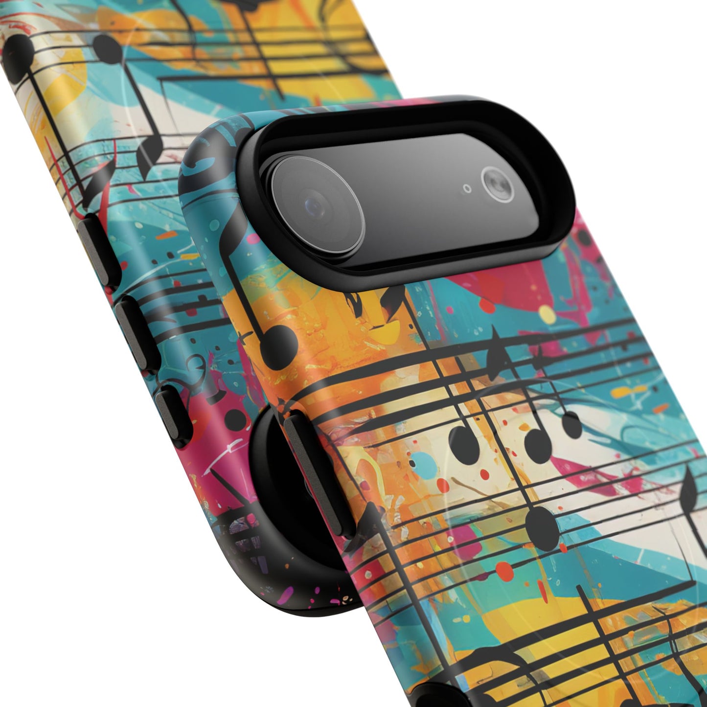 Vibrant Music Note Phone Case, Tough Magnetic Case, Music Lover Gift, Colorful Phone Accessory, Customizable Phone Cover, Unique Gift Idea
