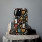 Whimsical Feline Garden iPhone and Samsung Tough Phone Cases,