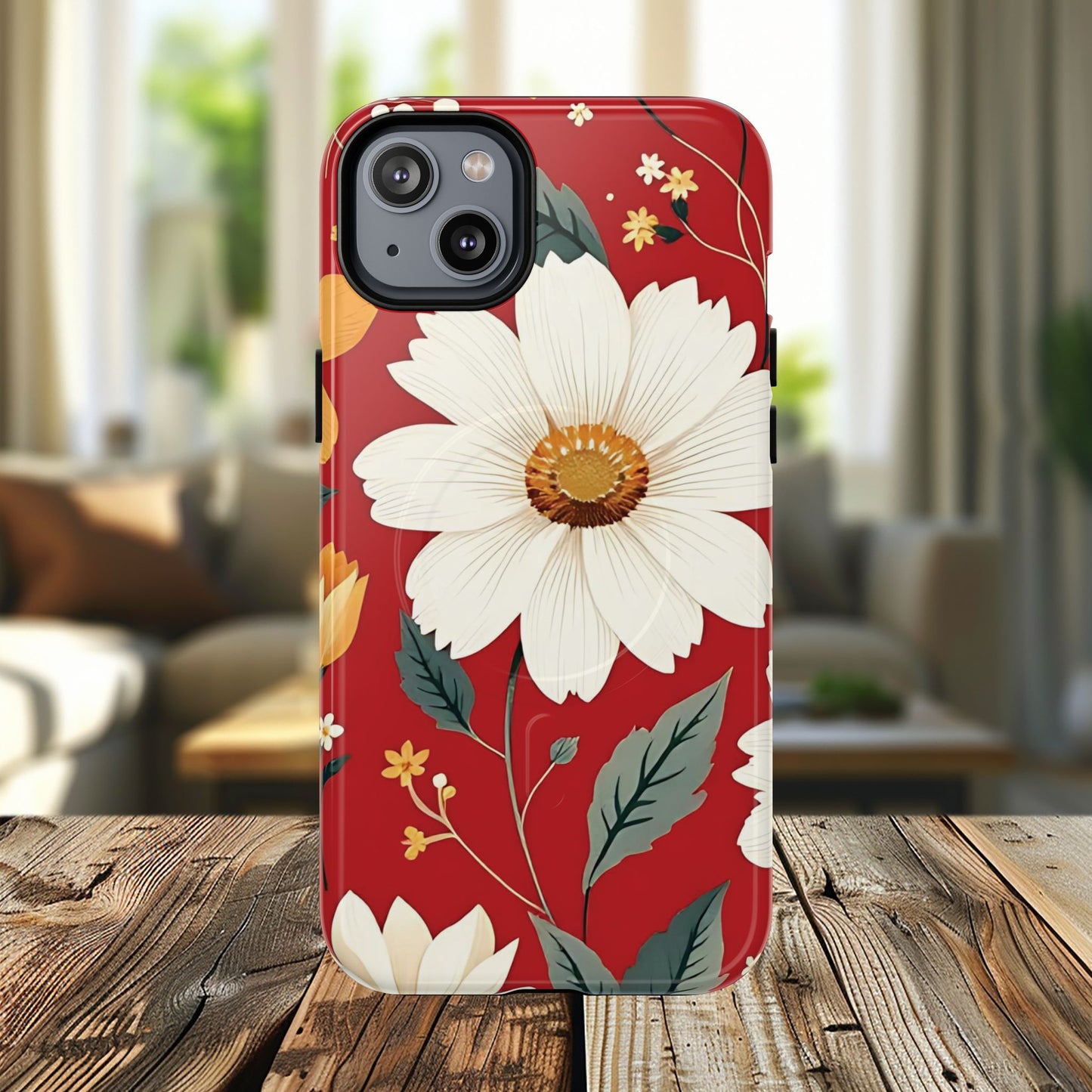 Floral Fusion Tough Magnetic Phone Case | Flower Design, Durable Protective Cover, Gift for Her, Spring Style, Unique Phone Accessory.