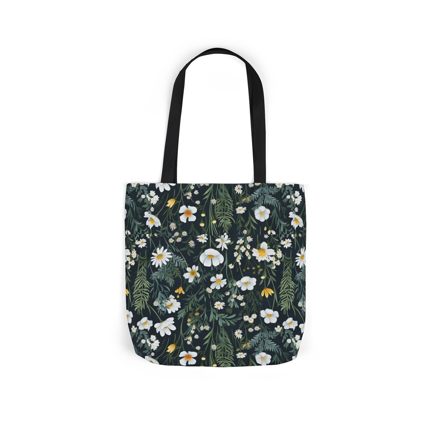 Daisy Delight Floral Canvas Tote Bag with 5-Color Straps | Eco-Friendly Shopping Bag