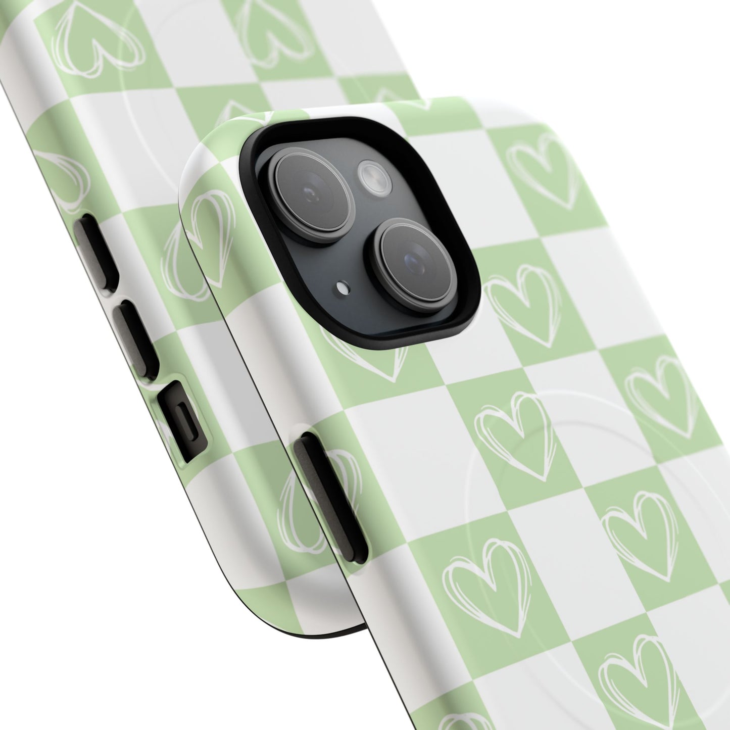 Personalized Chic Heart Pattern iPhone Case | Tough Magnetic Cases, Stylish iPhone Protection, Gift for Her, Trendy Accessories, Everyday Use