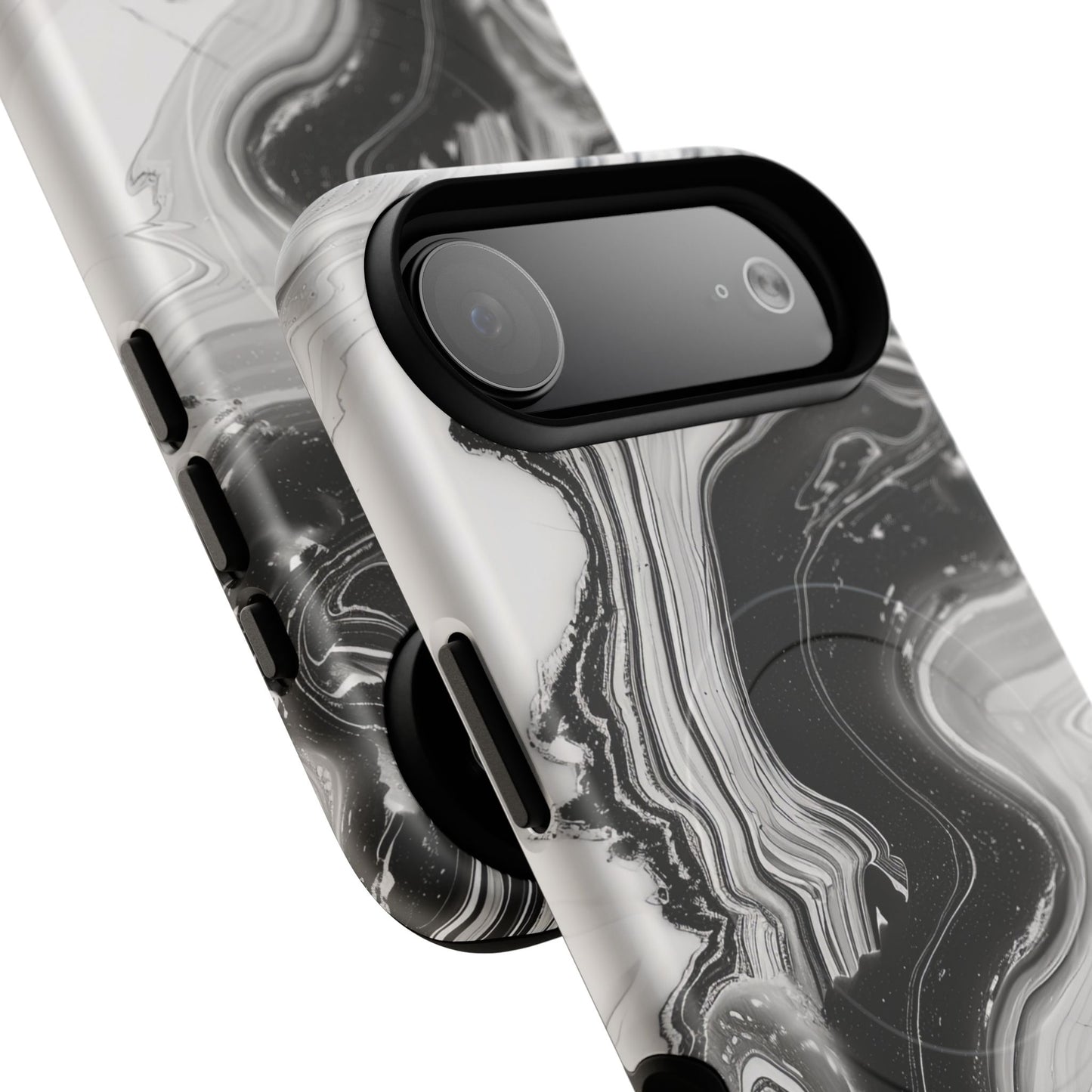 Black Marble Magnetic iPhone Case for Tough Protection, Stylish iPhone Mobile Accessory, Fashionable Gift, Unique Marble iPhone Design, Durable Smartphone Cover
