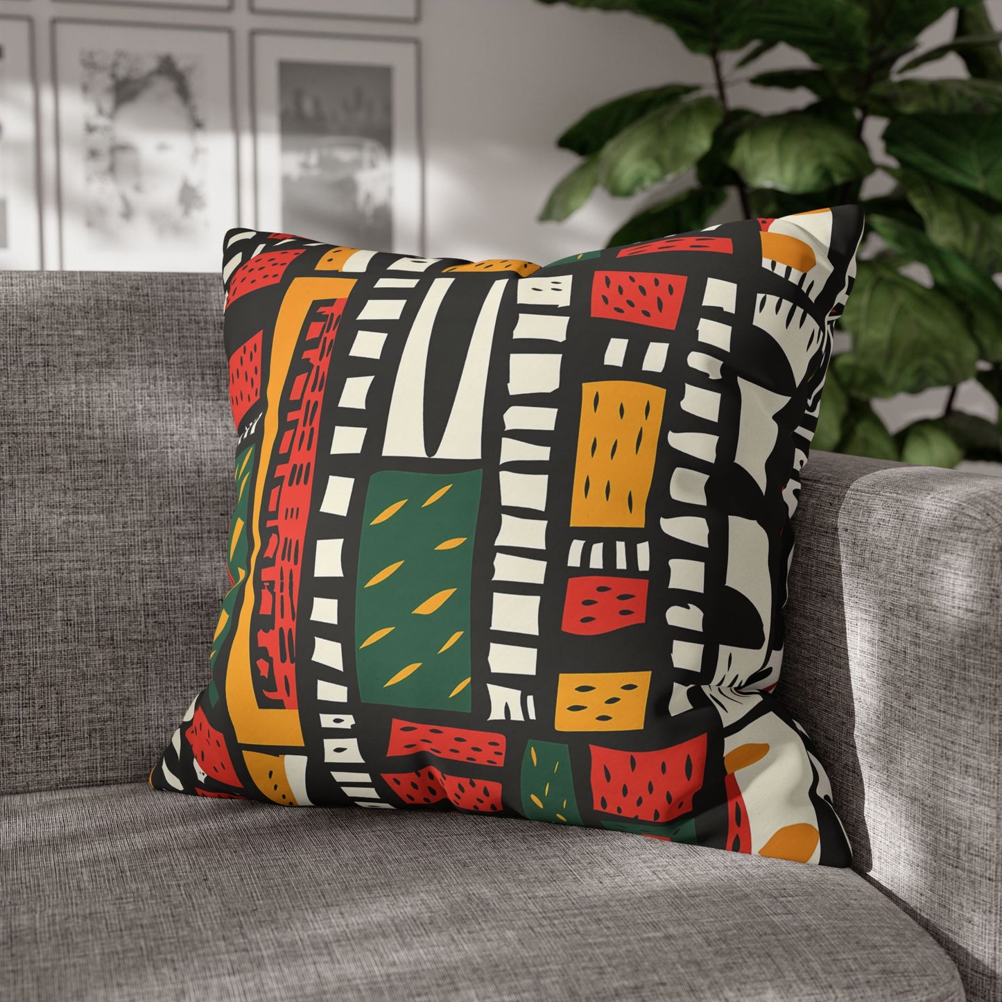 Tribal Harmony Square Poly Canvas Pillowcase