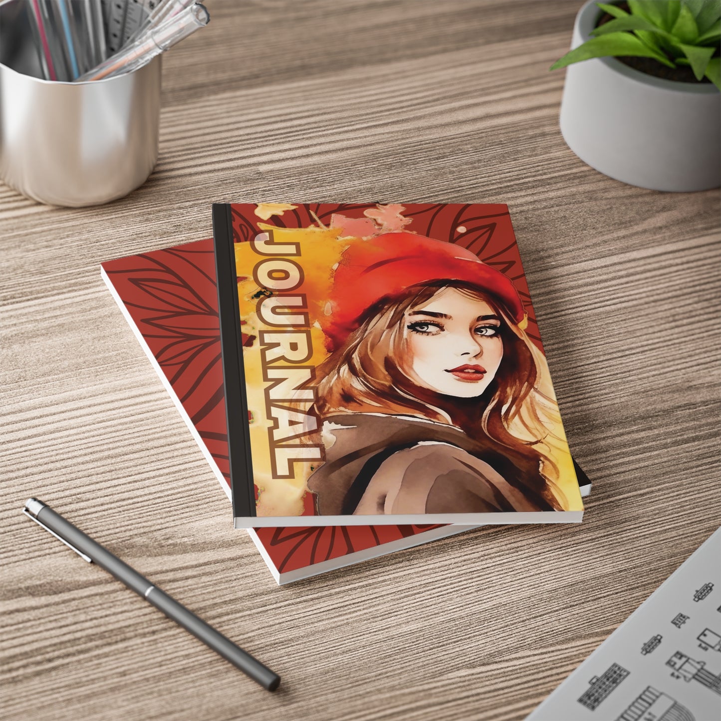 Artistic A5 Notebook, Journal, Daily Insights, Floral Design, Gift for Writers, Creative Planner, Fall Vibes, Stationery Lover.