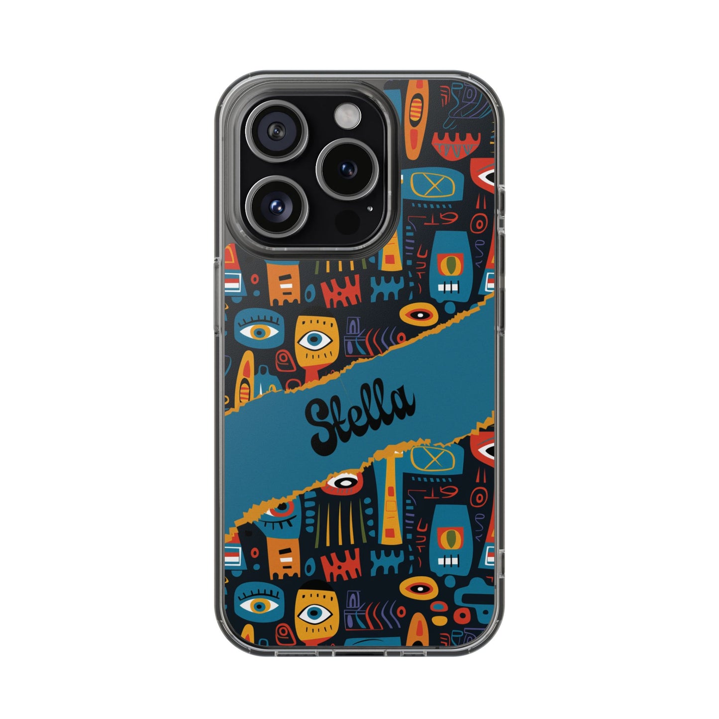 Phone Case — Colorful Abstract Faces Clear Impact-Resistant Case