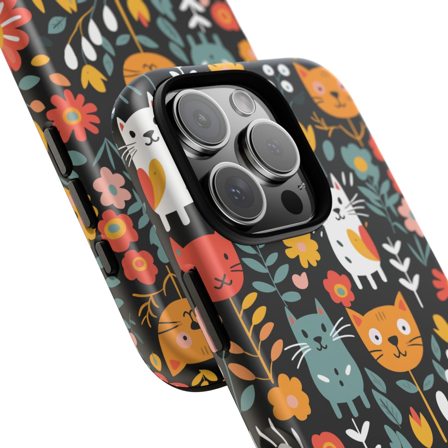 Whimsical Feline Garden iPhone, Samsung or Google Pixel Tough Cases