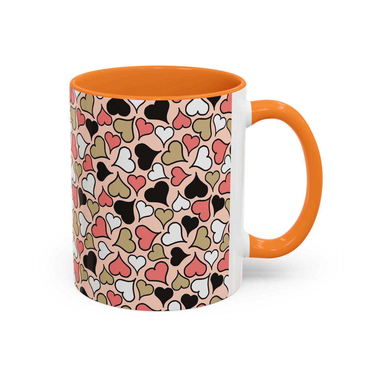 Heart Patterned Coffee Mug - Colorful Love Design, Perfect for Gifts & Celebrations
