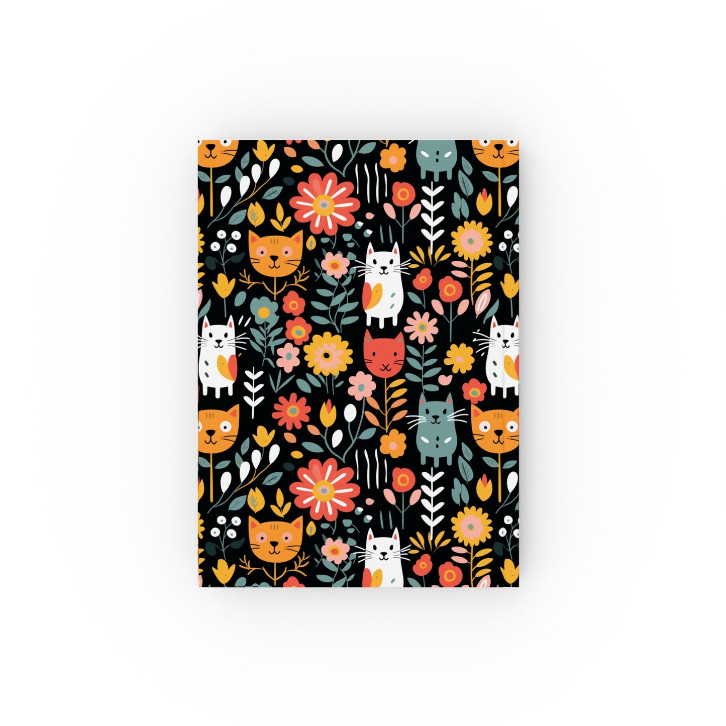 Whimsical Feline Garden Hard Backed Journal