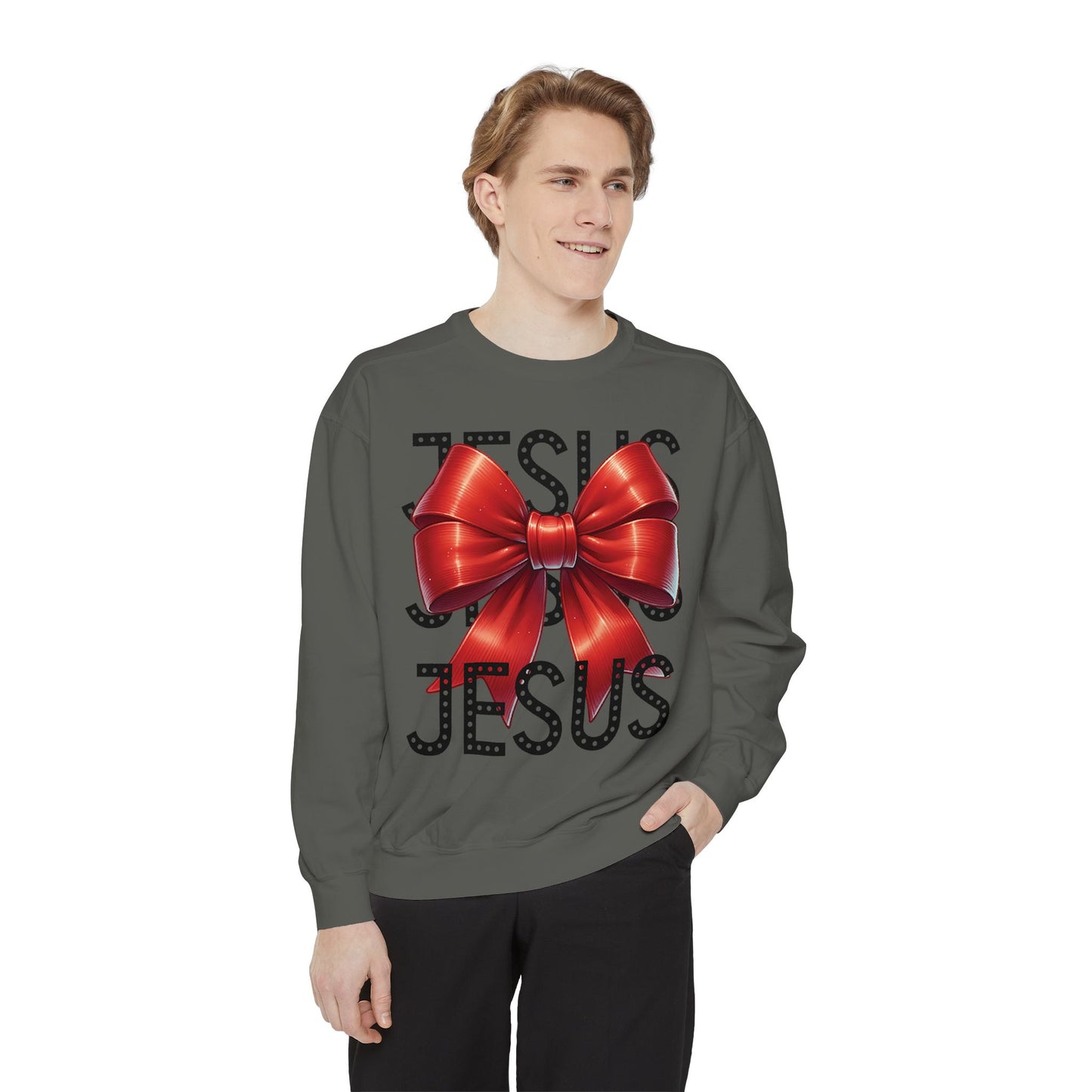 JESUS Charm Unisex Garment-Dyed Sweatshirt