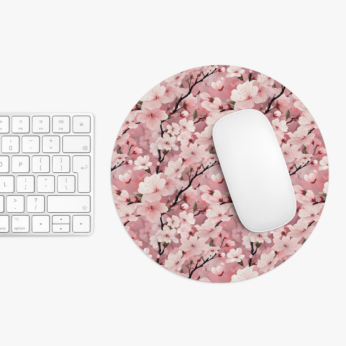 Cherry Blossom Floral Mouse Pad - Elegant Desk Accessory for Home & Office