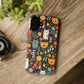 Whimsical Feline Garden iPhone, Samsung or Google Pixel Tough Cases