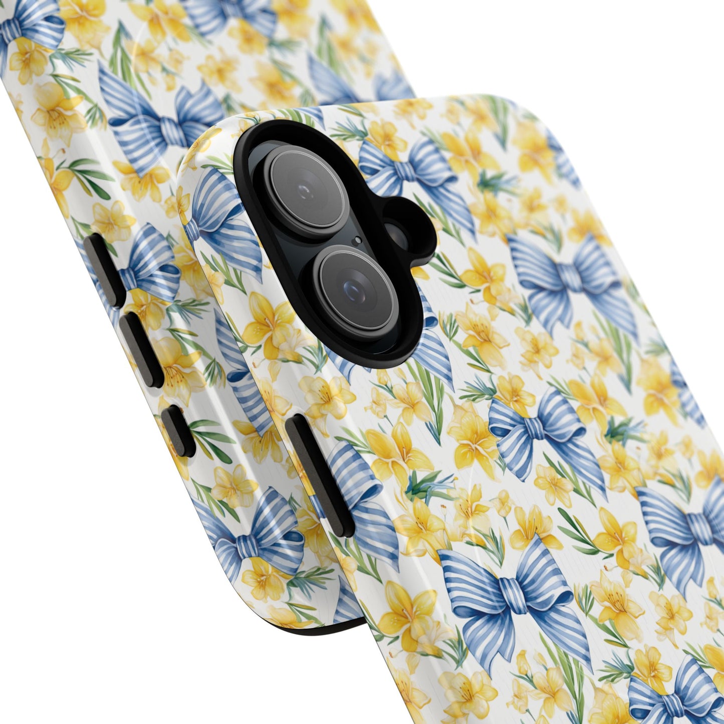 Sunshine Blue Coquette Bows Tough iPhone Magnetic Case for iPhones, Cute iPhone Cover, Spring Gift, Durable Case, Custom iPhone Protection