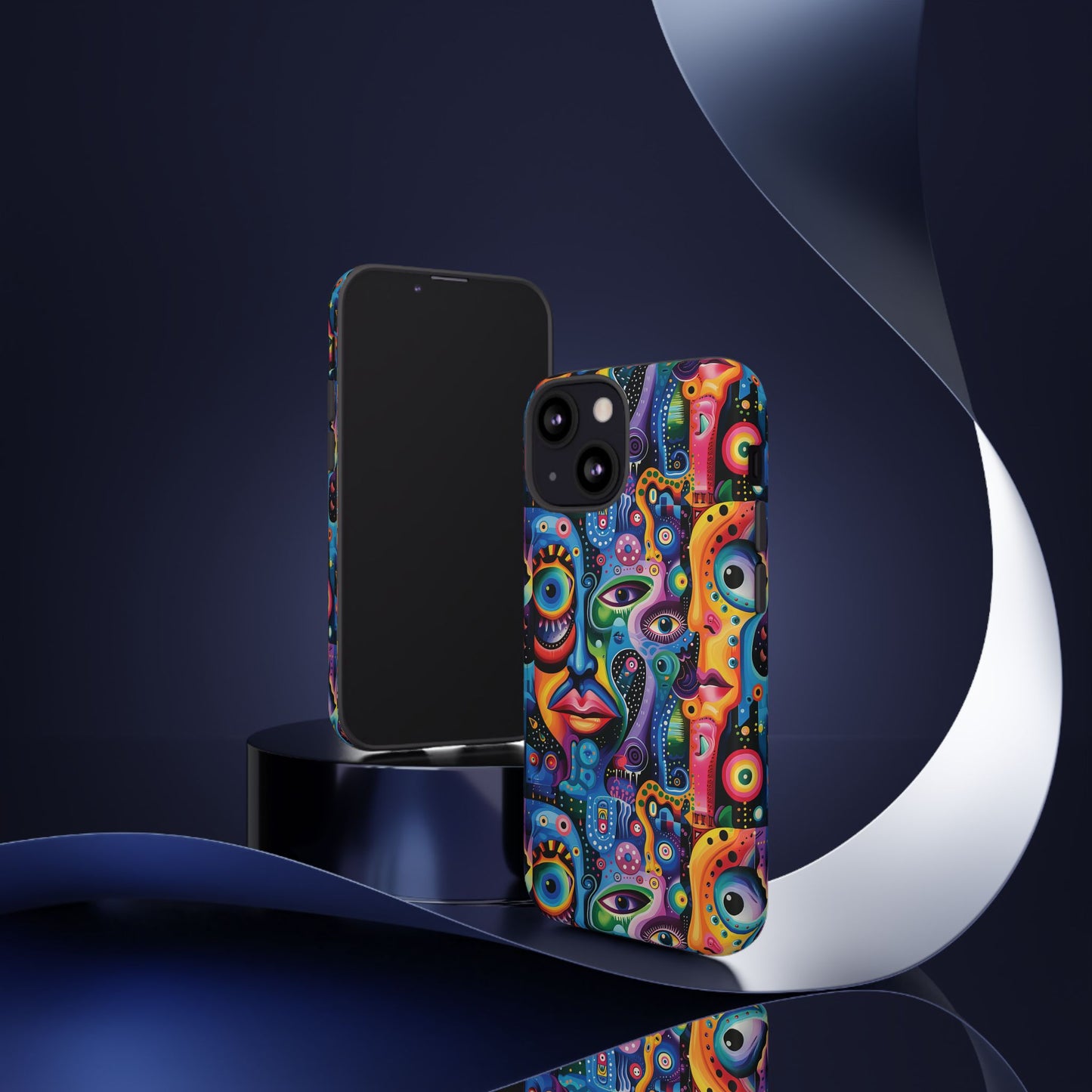 Psychedelic Visions Colorful Art iPhone Case - Tough Cases with Vibrant Abstract Design