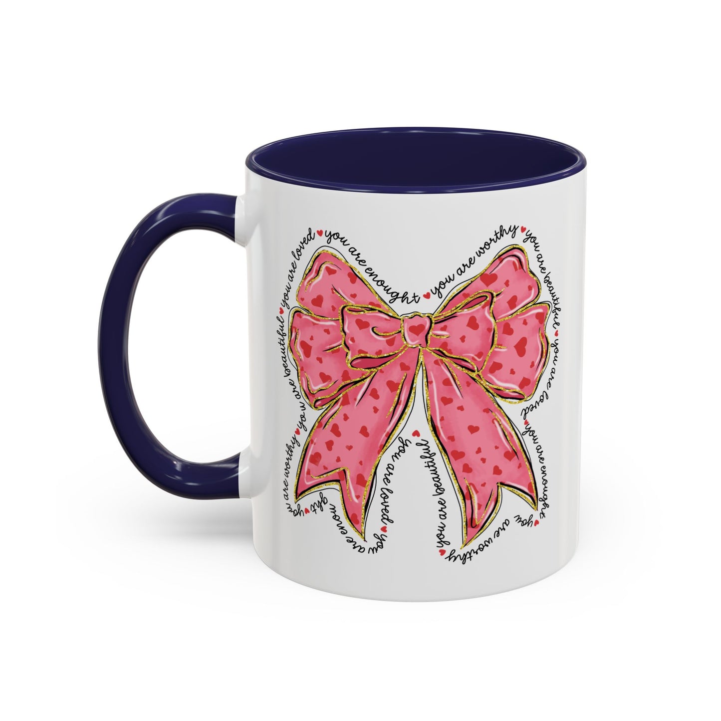 Affirmation Bow Accent Coffee Mug (11oz).