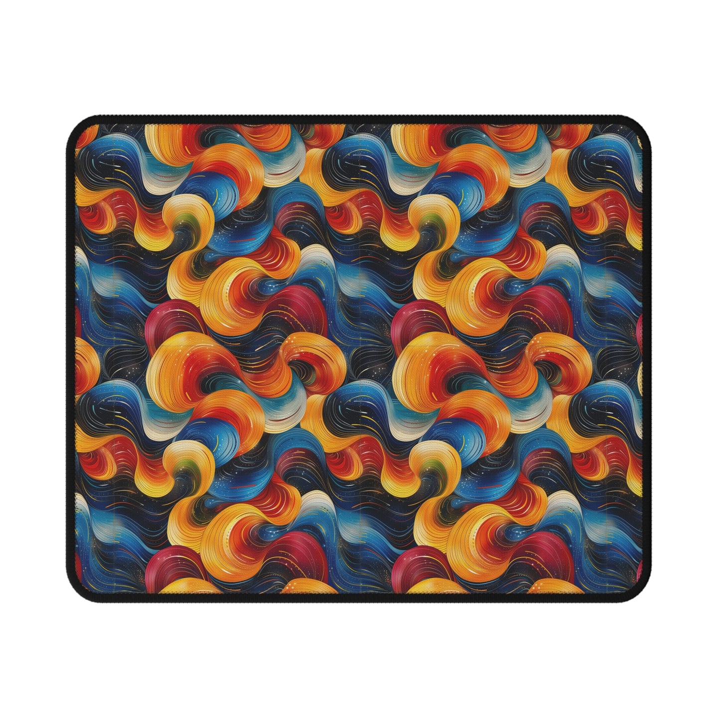 Cosmic Swirl Colorful Wave Non-Slip Gaming Mouse Pad - Perfect for Gamers and Home Offices.
