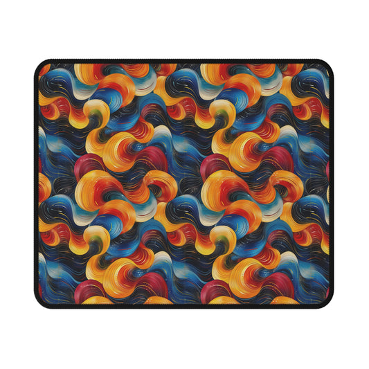 Cosmic Swirl Colorful Wave Non-Slip Gaming Mouse Pad - Perfect for Gamers and Home Offices.
