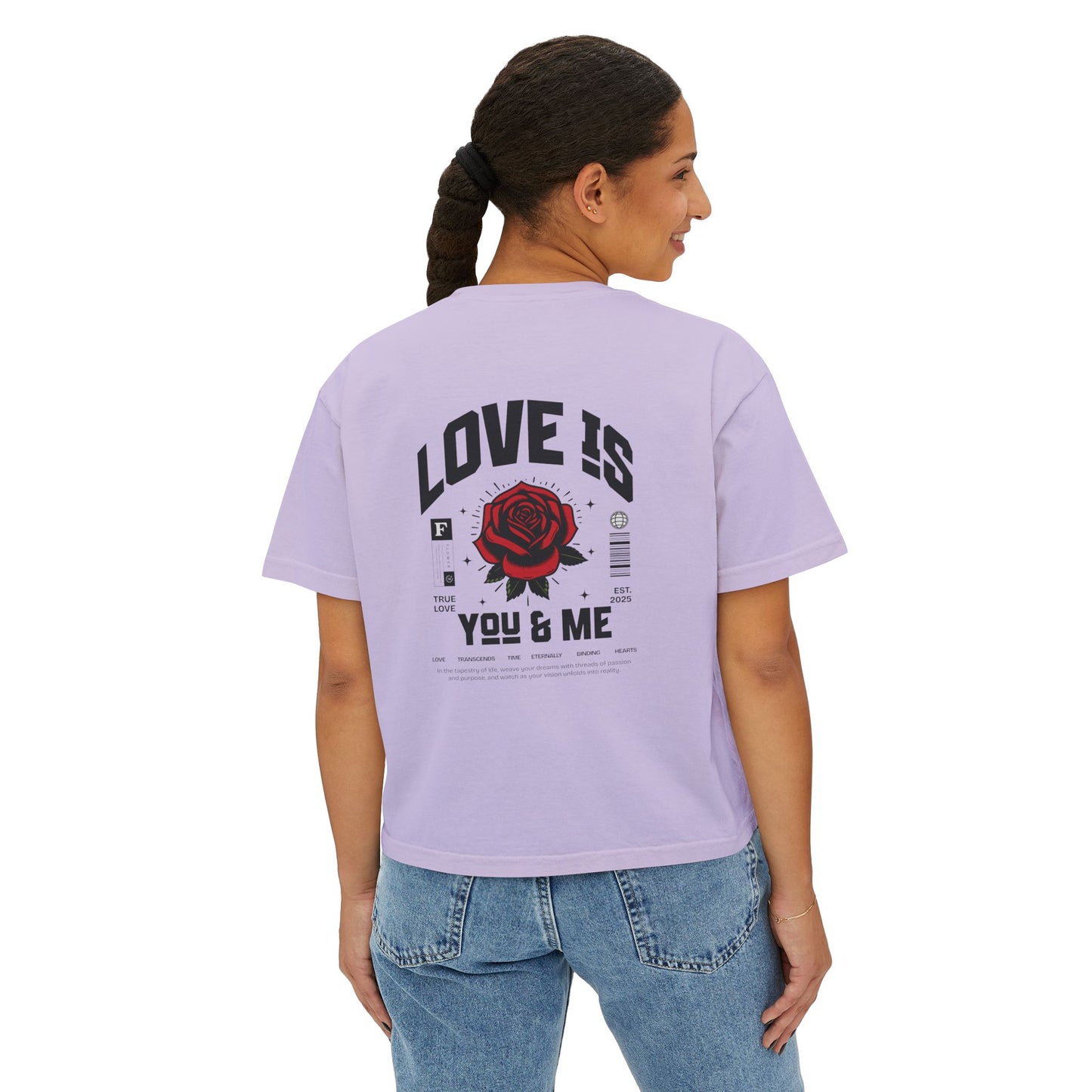 You and Me Valentine Women's Comfort Colors Boxy Tee