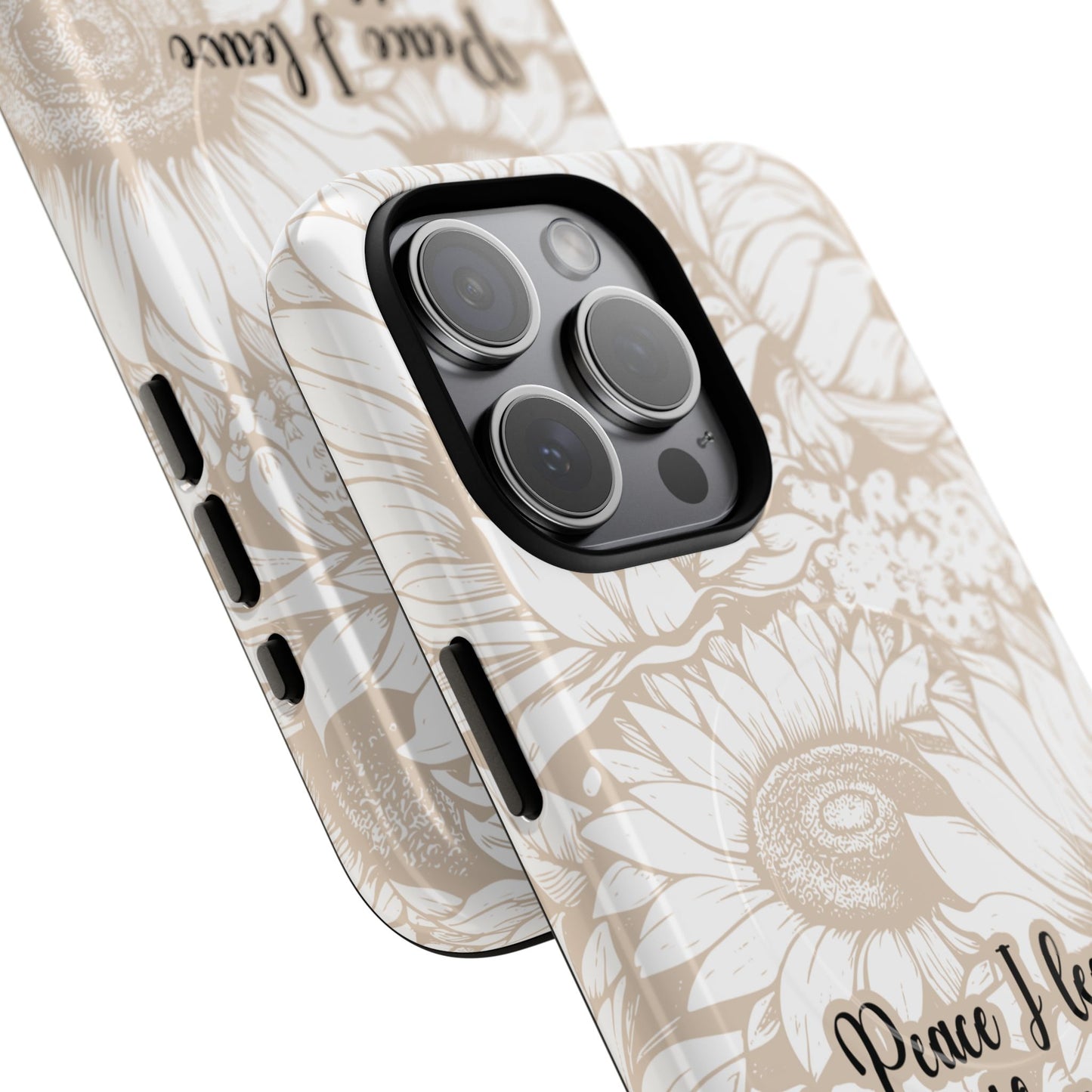 Peace I Leave with You John 14:27,Tough iPhone Magnetic MagSafe® Case Scripture, Sunflower Bible Verse,  iPhone® 13,  14, iPhone 15, iPhone 16, 17, Pro, Pro Max, Plus Cases.