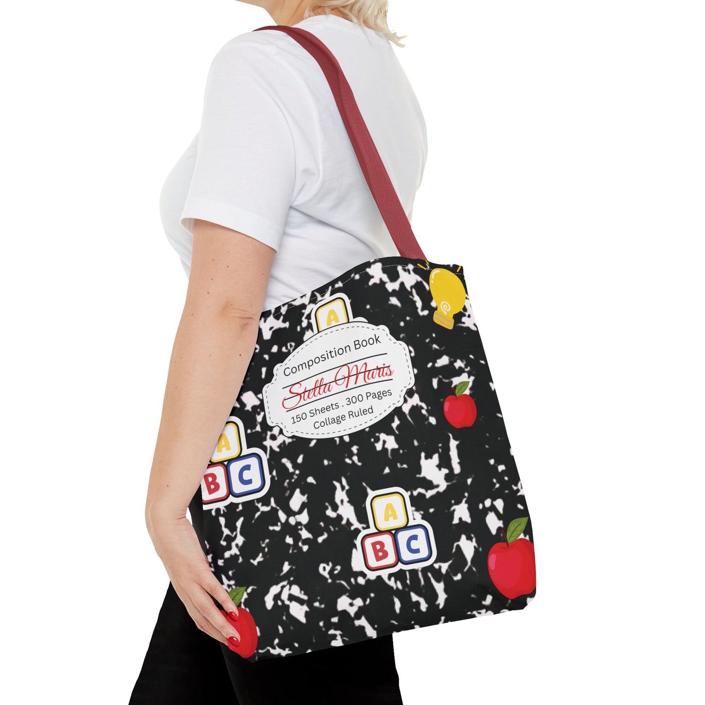 Personalized Composition Book InspiredTote Bag, Back to School Tote, Teacher Gift, Kids Bag, Custom Name Bag, Educational Accessories, Back to School Tote Bag.