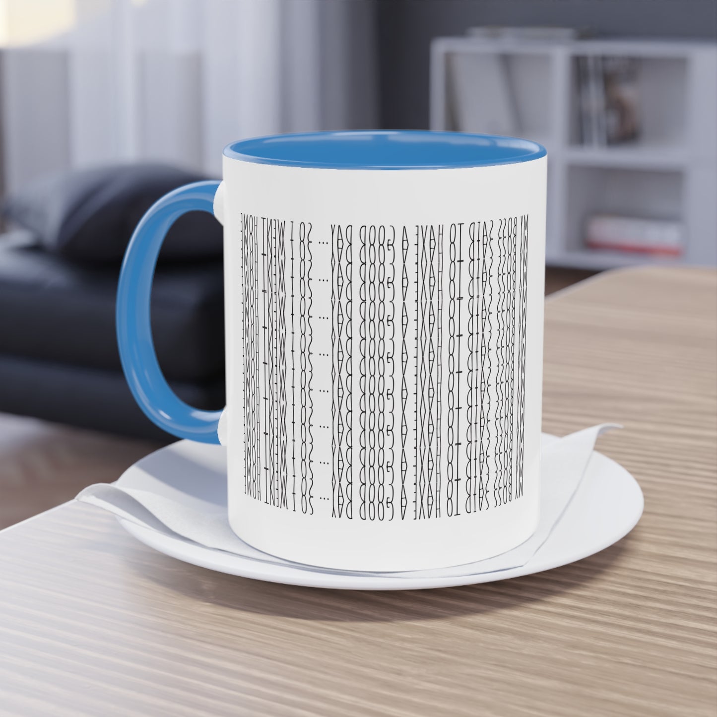 Two Tone Funny Hidden Message Mug - “My Boss said to have a good day… so I went home.”- Viral Optical Illusion Mug - Secret Sarcastic Work Message - Dishwasher Safe, Unique Gifts for Coffee Lovers, Home & Office Decor, Holiday Present.