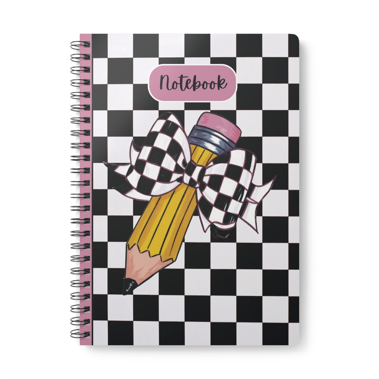 Black Checkered Charm Softcover Notebook, A5 (PY)