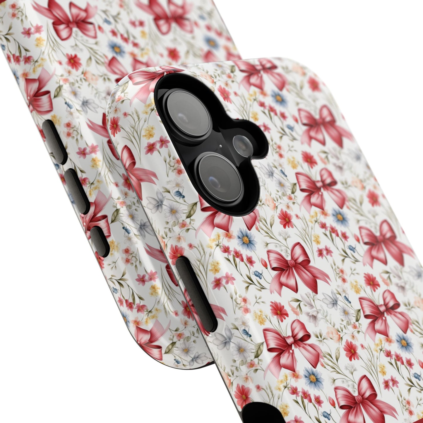 Personalized Rosette Coquette Floral Bow iPhone and Samsung Impact-Resistant Case — Custom Name Case