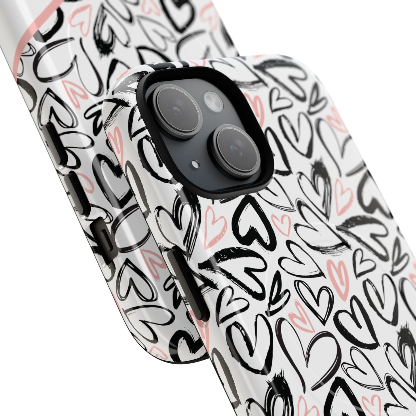 Heart Scribbles Tough Magnetic MagSafe®Case - Cute, Stylish, Gifts for Her, Love, Valentine's Day,  iPhone® 13, 14, 15, 16, 17, Pro, Pro Max, Plus Cases.